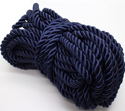 u pick 10 码 5 毫米装饰扭纹缎面涤纶线绳线闪亮绳颈链螺纹(04:深